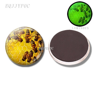 30 MM pčela medonosna magnetna dekoracija za hladnjak 3d pčela životinjska staklena kupola koja se može ukloniti i svijetli noću ukrasne magnetske naljepnice za hladnjak