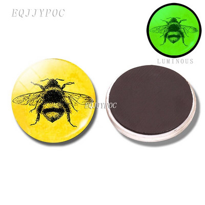 30 MM pčela medonosna magnetna dekoracija za hladnjak 3d pčela životinjska staklena kupola koja se može ukloniti i svijetli noću ukrasne magnetske naljepnice za hladnjak