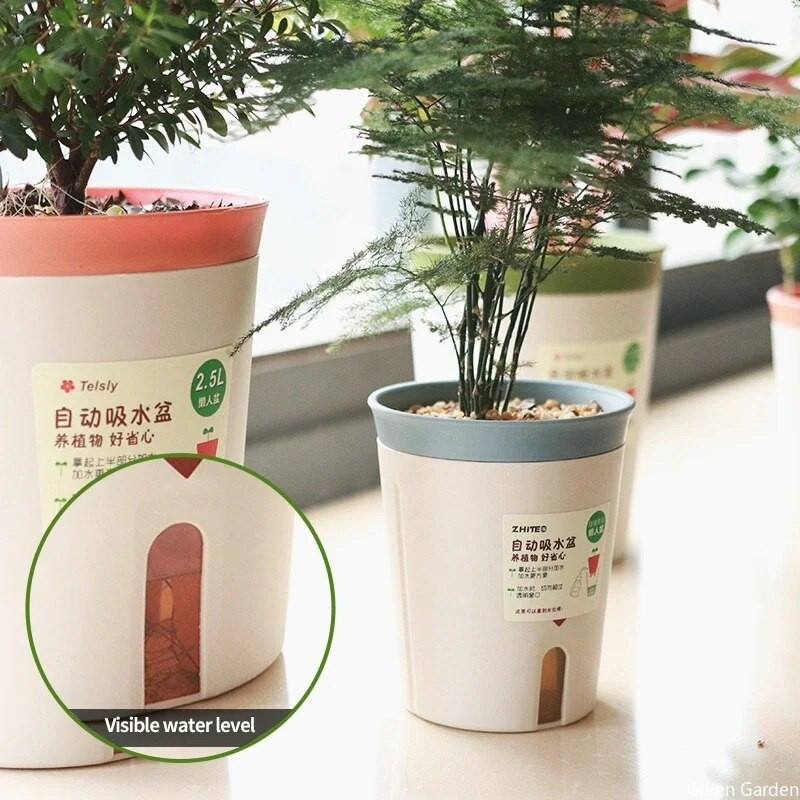 Lijena hidroponska posuda za cvijeće Posuda za cvijeće koja upija vodu Posuda za sukulentne biljke Plastična posuda za samozalijevanje Posuda za uređenje dnevne sobe