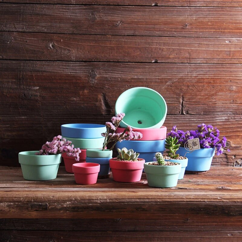 Šarene mini posude od terakote više veličina Glinene keramičke posude za žardinjere Posude za cvijeće Sočne posude za rasadnik Posude od terakote