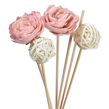 10 ΤΕΜ Λευκό ροζ τριαντάφυλλο Rattan Sticks Fireless Fragrances Reed Diffuser Stick Diy Ornaments Διακόσμηση σπιτιού