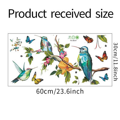 3D įvairiaspalviai drugeliai ir paukščiai Nuimami sienų lipdukai Svetainės apdaila Lipni tapetai Namų dekoras