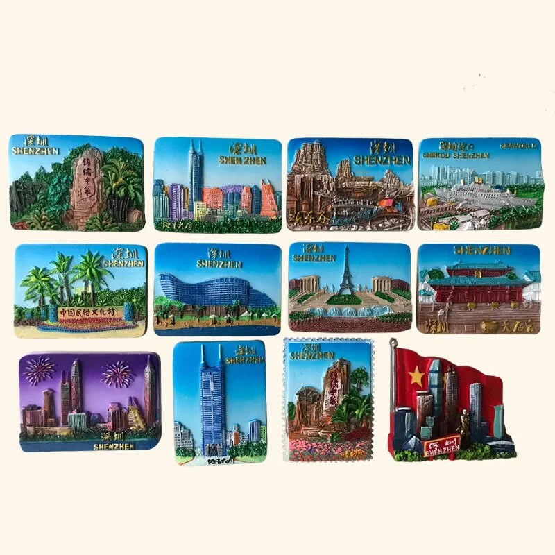 Kina Shenzhen Magneti za hladnjak Guangdong Putujući suveniri Naljepnice za hladnjak Vjenčani darovi Magnetske naljepnice s oglasnom pločom