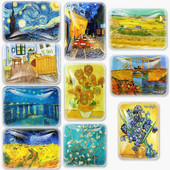 Van Gogo aliejinė tapyba Saulėgrąža Žvaigždėtas dangus Šaldytuvas Magnetinis stiklas Šaldytuvas Magnetiniai lipdukai Namų dekoro kolekcijos dovanos