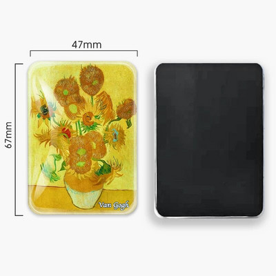Van Gogo aliejinė tapyba Saulėgrąža Žvaigždėtas dangus Šaldytuvas Magnetinis stiklas Šaldytuvas Magnetiniai lipdukai Namų dekoro kolekcijos dovanos