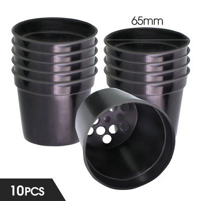 10 KOM 5,5x6,5 cm crno-bijele plastične podebljane lončanice sadnica sadnica rasadnik drenažna rupa bonsai unutarnji staklenik na otvorenom