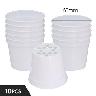 10 KOM 5,5x6,5 cm crno-bijele plastične podebljane lončanice sadnica sadnica rasadnik drenažna rupa bonsai unutarnji staklenik na otvorenom