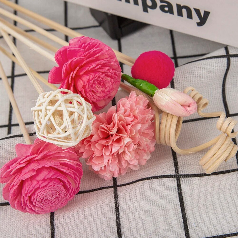 9PCS Red No Fire Štapići za raspršivač mirisa od trske od ratana Raspršivač mirisa za kućni vrt Sobni ukras s aromatičnim tamjanom