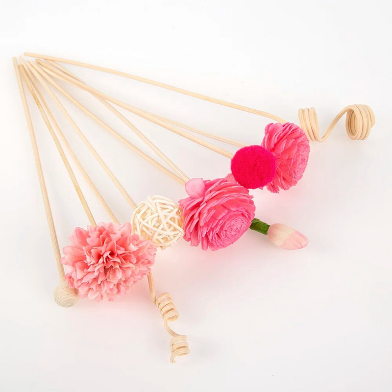 9PCS Red No Fire Štapići za raspršivač mirisa od trske od ratana Raspršivač mirisa za kućni vrt Sobni ukras s aromatičnim tamjanom