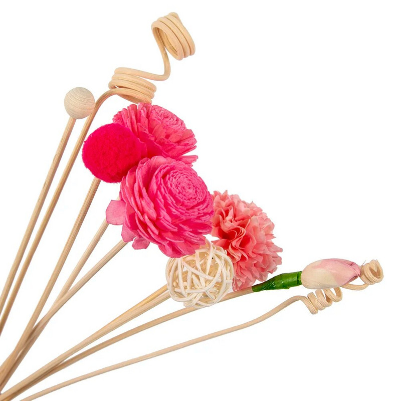 9PCS Red No Fire Štapići za raspršivač mirisa od trske od ratana Raspršivač mirisa za kućni vrt Sobni ukras s aromatičnim tamjanom