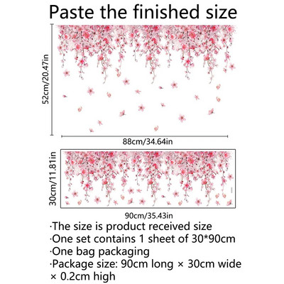 Roosa lillega seinakleebis Seinakleebis Aknakleebised Kodusisustus Beebitüdruk Magamistoa Lillemaaling Isekleepuv tapeet Vinüül