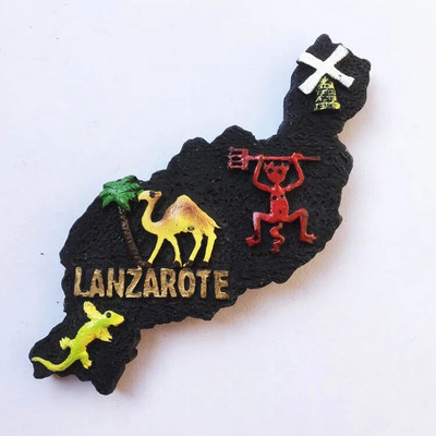 ispanija kelioniniai šaldytuvo magnetai Maljorkos kruizai Lanzarotės žemėlapis suvenyrų šaldytuvas