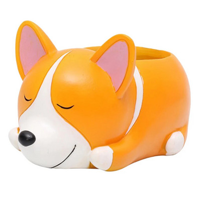 Posuda za sadnju sukulentnog kaktusa sa crtanim likom psa od smole, ukrasni vrtni držač za cvijeće