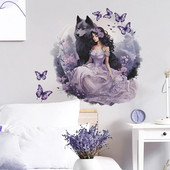 Uued printsessi hunditüdruku seinakleebised Tüdrukutoa lillede liblika seinakleebis Magamistoa Beebitoa kaunistus Elutoa kodukaunistus