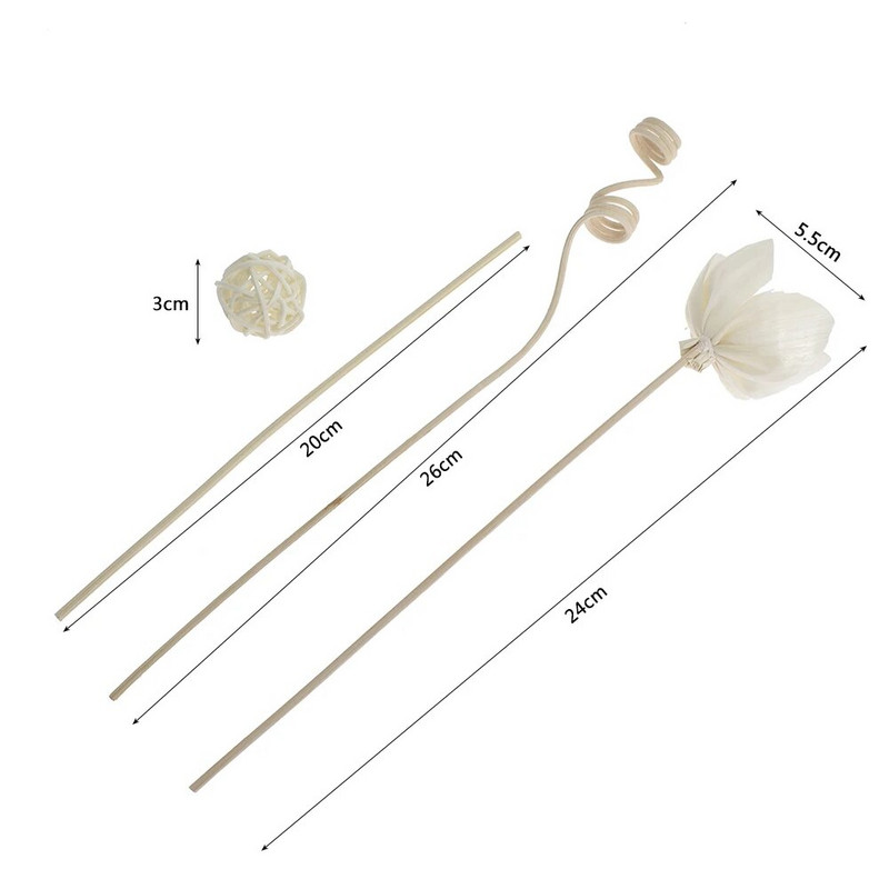 Lillekujuline rotangist õlihajuti täitepulk, pilliroo hajuti asenduspulk DIY käsitsi valmistatud kodukaunistused, lilled, aromaatsed rotangist