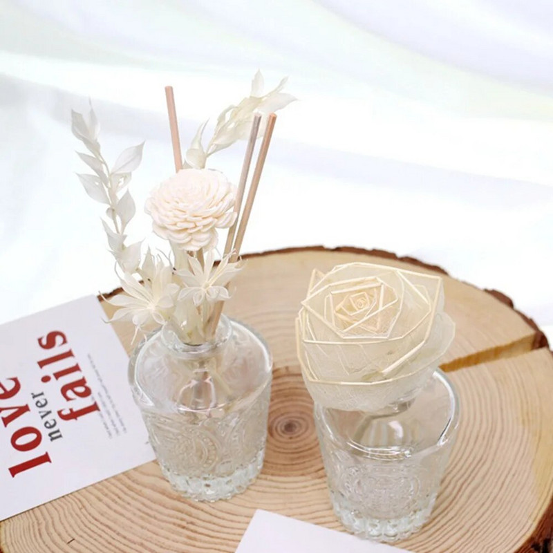 NAUJI 8 Vnt. baltos gėlės ugnies kvapo difuzoriaus lazdelė Dirbtinės gėlės rotango nendrių lazdelės „pasidaryk pats“ papuošalai namų dekoravimui