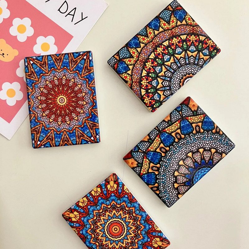 Mandala mustriga keraamiline külmkapi kleebis lillega pehme magnetiline kodukülmiku dekoratiivne kleebis