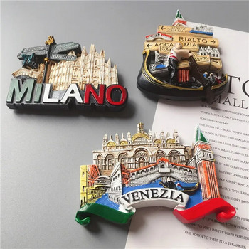Ευρωπαϊκό Σουβενίρ Μαγνήτες Ψυγείου Μιλάνο, Βενετία, Ιταλία European Stereo Resin Magnet Διακόσμηση σπιτιού