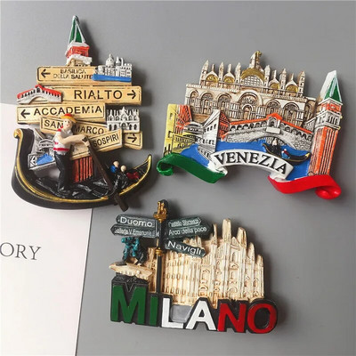 Европейски сувенирни магнити за хладилник Милано, Венеция, Италия Европейски стерео магнит от смола Домашен декор