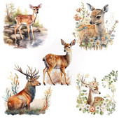 C400#Slatki jelen zidna naljepnica Pozadina dječje sobe Mural za uređenje doma Tapeta za dnevnu sobu Smiješna naljepnica