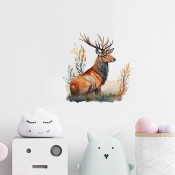 C400#Cute Deer Стикер за стена Фон за детска стая Декорация на дома Стенопис Тапети за всекидневна Забавен етикет