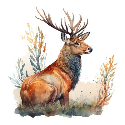 C400#Slatki jelen zidna naljepnica Pozadina dječje sobe Mural za uređenje doma Tapeta za dnevnu sobu Smiješna naljepnica