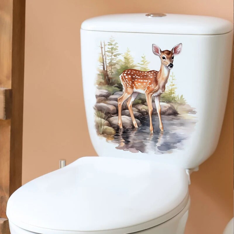 C400#Slatki jelen zidna naljepnica Pozadina dječje sobe Mural za uređenje doma Tapeta za dnevnu sobu Smiješna naljepnica