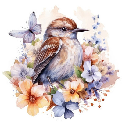 C85#Akvarel Razne zidne naljepnice s pticama Pozadina dječje sobe Mural za uređenje doma Naljepnice za tapete za dnevnu sobu