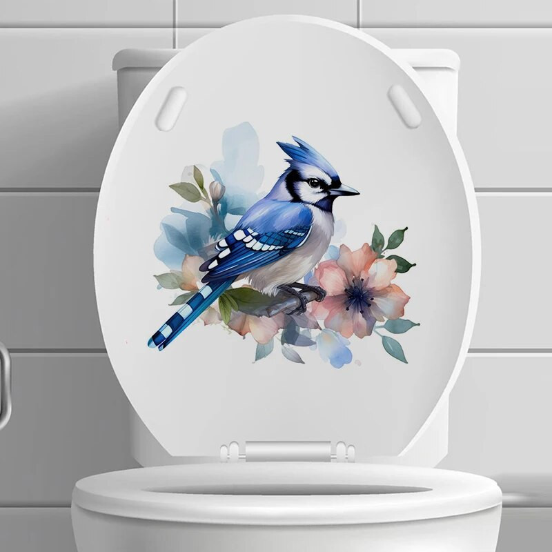 C230# Sinise papagoi linnu seinakleebis Loomade Vannitoa Tualettruumi sisustus Elutoa Kapp Külmkapp Kodukaunistuse kleebised