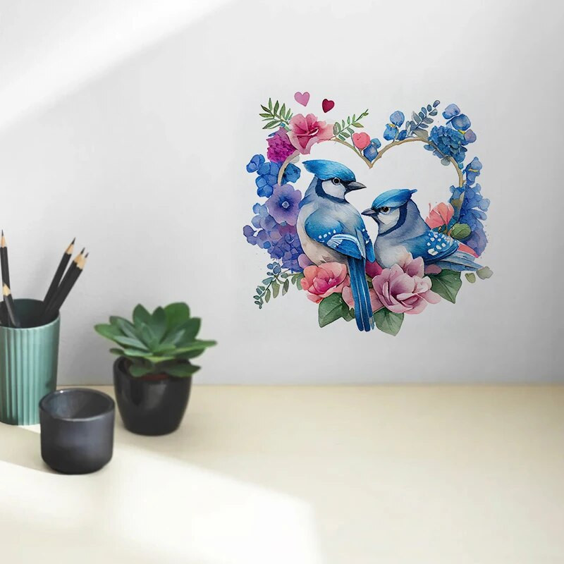 C230# Sinise papagoi linnu seinakleebis Loomade Vannitoa Tualettruumi sisustus Elutoa Kapp Külmkapp Kodukaunistuse kleebised