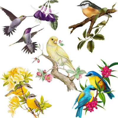 Three Ratels QCF146 Flower and bird elegant art autohesion sticker home decoration electrical appliances scratches shield decals