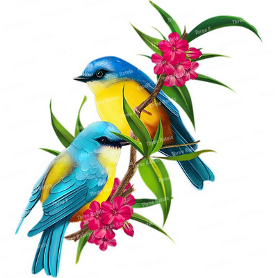 Three Ratels QCF146 Cvijet i ptica elegantna umjetnost autohezija naljepnica uređenje doma električni uređaji ogrebotine štit naljepnice