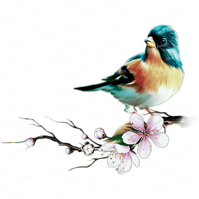 Three Ratels QCF146 Cvijet i ptica elegantna umjetnost autohezija naljepnica uređenje doma električni uređaji ogrebotine štit naljepnice