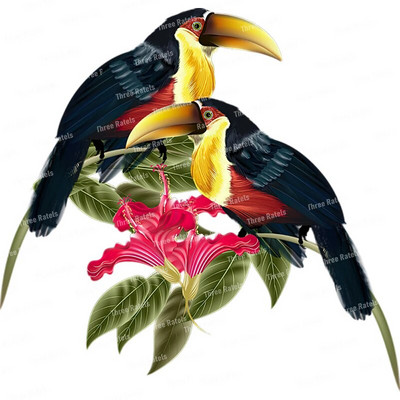 Three Ratels QCF146 Cvijet i ptica elegantna umjetnost autohezija naljepnica uređenje doma električni uređaji ogrebotine štit naljepnice