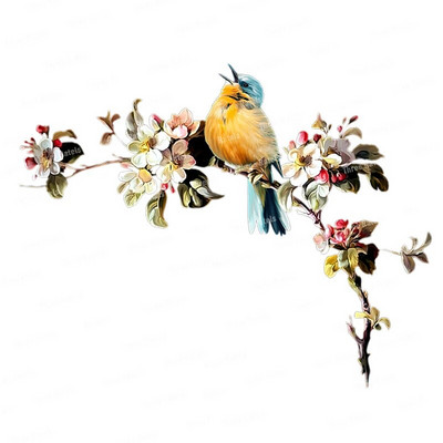 Three Ratels QCF146 Cvijet i ptica elegantna umjetnost autohezija naljepnica uređenje doma električni uređaji ogrebotine štit naljepnice