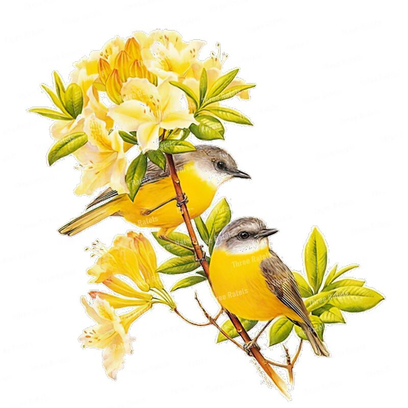 Three Ratels QCF146 Cvijet i ptica elegantna umjetnost autohezija naljepnica uređenje doma električni uređaji ogrebotine štit naljepnice