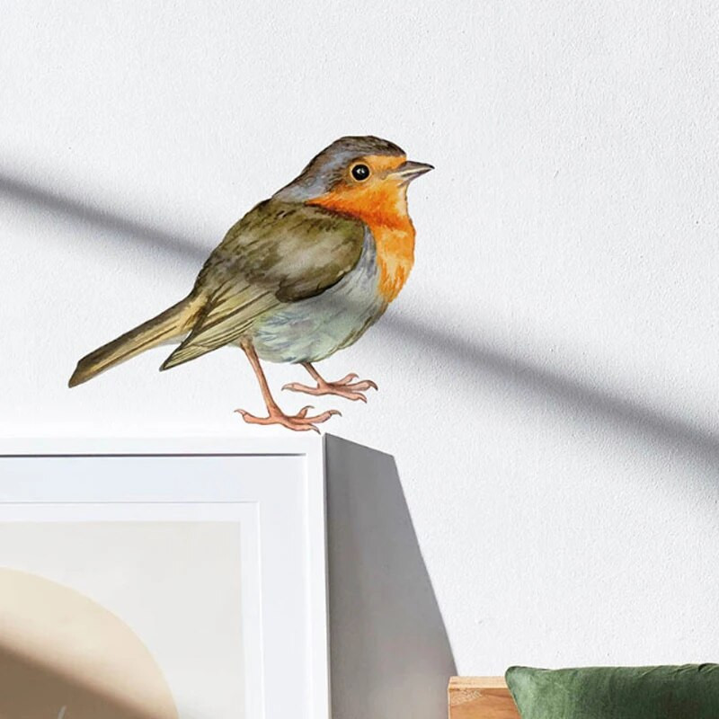 MAMALOOKPintado A Mano Pájaro Pared De Vidrio Ventana Sala De Estar Dormitorio freska Creativo Papel Autoadhesivo