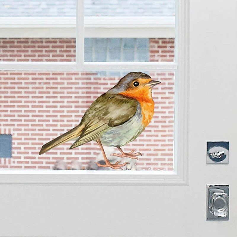 MAMALOOKPintado A Mano Pájaro Pared De Vidrio Ventana Sala De Estar Dormitorio freska Creativo Papel Autoadhesivo