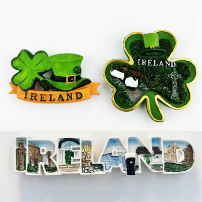 Ирландия Стикери за хладилник Трилистник Пътуващи сувенири Дъблин Магнити за хладилник Сватбени подаръци Снимка Стена Магнитни стикери