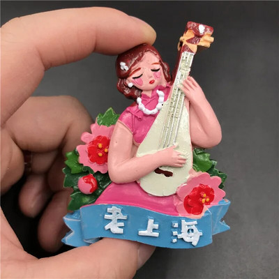 Slatki crtani film SHANGHAI Kina 3D Magnet Hladnjak Yuyuan Oriental Pearl City Temple Temple Bund Nanjing Road Hladnjak Magnet Suvenir