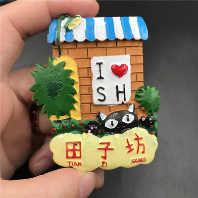 Slatki crtani film SHANGHAI Kina 3D Magnet Hladnjak Yuyuan Oriental Pearl City Temple Temple Bund Nanjing Road Hladnjak Magnet Suvenir