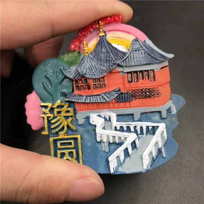 Slatki crtani film SHANGHAI Kina 3D Magnet Hladnjak Yuyuan Oriental Pearl City Temple Temple Bund Nanjing Road Hladnjak Magnet Suvenir