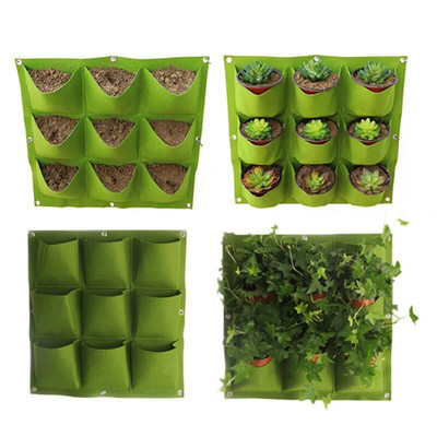 Висящи на стената чанти за засаждане 9/18 джобове Зелена чанта за отглеждане Сеялка Вертикална градина Зеленчуци Живи домашни консумативи