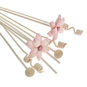 9PCS Розови цветя Lotus Ратанова тръстика Дифузер Ароматни пръчици Изкуствени цветя Ратанова пръчка Направи си сам Орнаменти Домашен декор