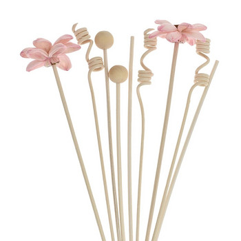 9 ΤΕΜ. Ροζ λουλούδια Lotus Rattan Reed Diffuser Fragrance Sticks Τεχνητά λουλούδια Rattan Stick Diy Διακοσμητικά σπιτιού