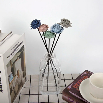 5 χρώματα 5 τμχ Δερμάτινο βελούδο τεχνητό λουλούδι Rattan Reed άρωμα Diffuser Refill Stick Diy Floral Decor Crafts