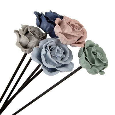 5 Colors 5PCS Leather Velvet Artificial Flower Rattan Reed Fragrance Aroma Diffuser Refill Stick Diy Floral Home Decor Crafts