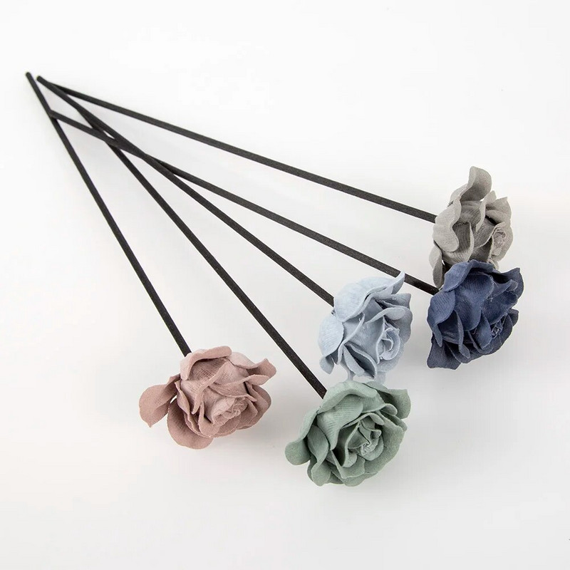 5 värvi 5tk Nahk samet kunstlilled rotangist pilliroo lõhn aroomihajuti täitepulk isetehtud lilleline kodukaunistus käsitöö