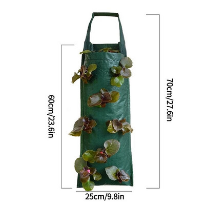 4/6/8/10 rupa Vreće za uzgoj biljaka Posuda Vrt Vertikalna zidna viseća Vreća za jagode Vreće za sadnju Balkonska sadilica za cvijeće