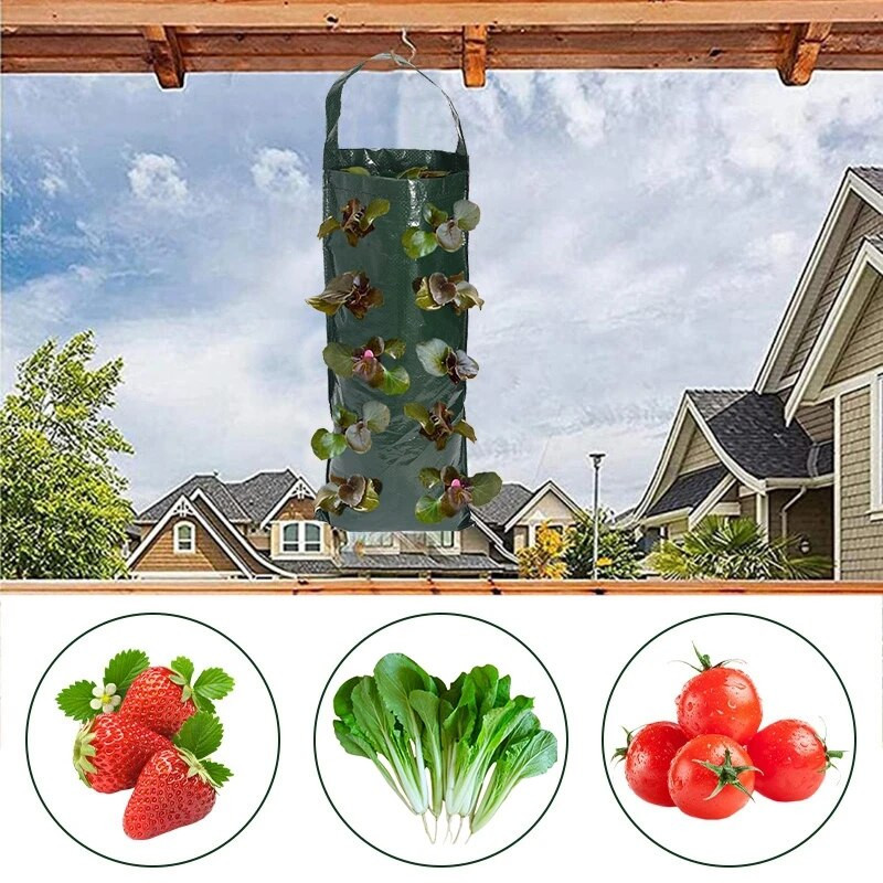 4/6/8/10 rupa Vreće za uzgoj biljaka Posuda Vrt Vertikalna zidna viseća Vreća za jagode Vreće za sadnju Balkonska sadilica za cvijeće